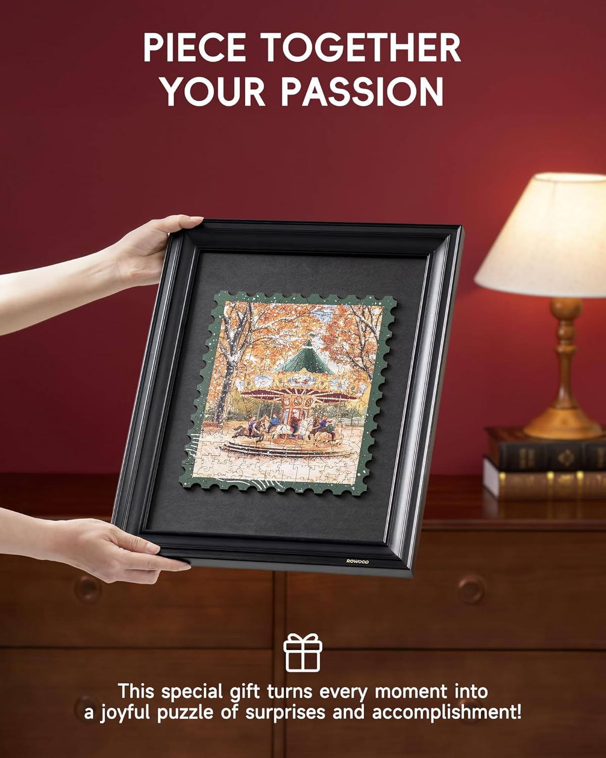 Rowood Golden Autumn Carousel Wooden Jigsaw Puzzle TA008