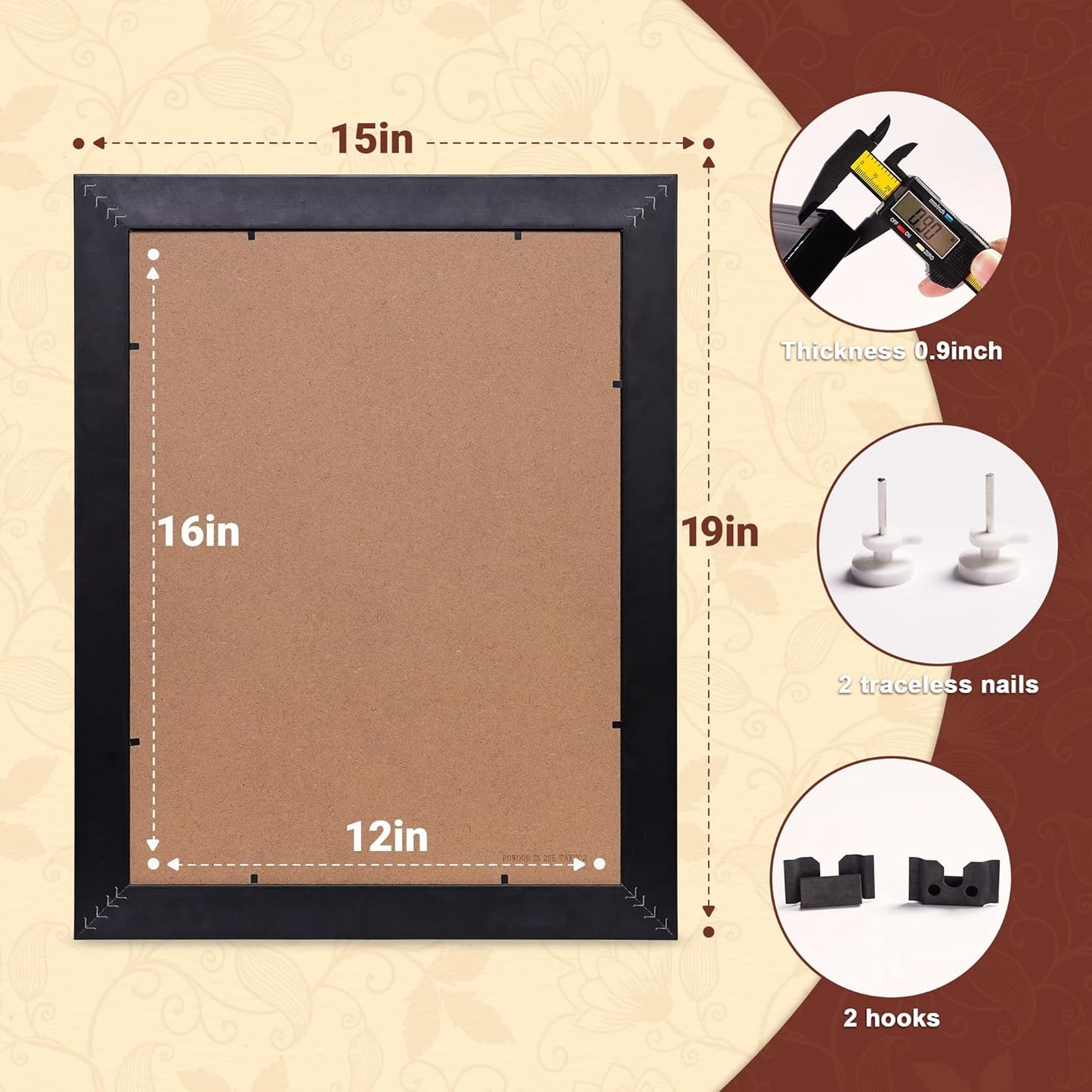 Rowood Black Vintage Puzzle Frame TAK002