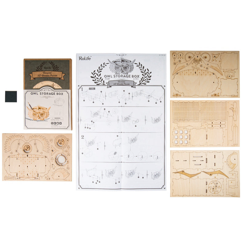 Rolife OWL SHORTAGE BOX 3D Wooden Puzzles TG405