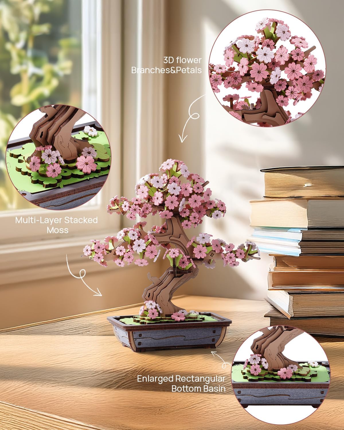 Rolife Sakura Bonsai DIY 3D Wooden Puzzle TG415