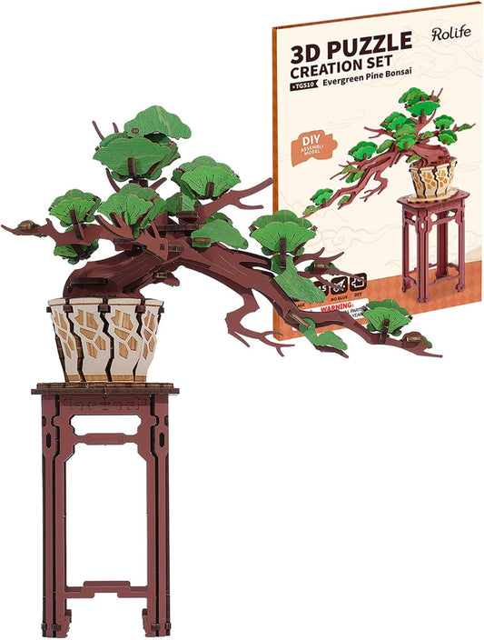 Rolife Evergreen Pine Bonsai DIY Wooden 3D Puzzle TG510