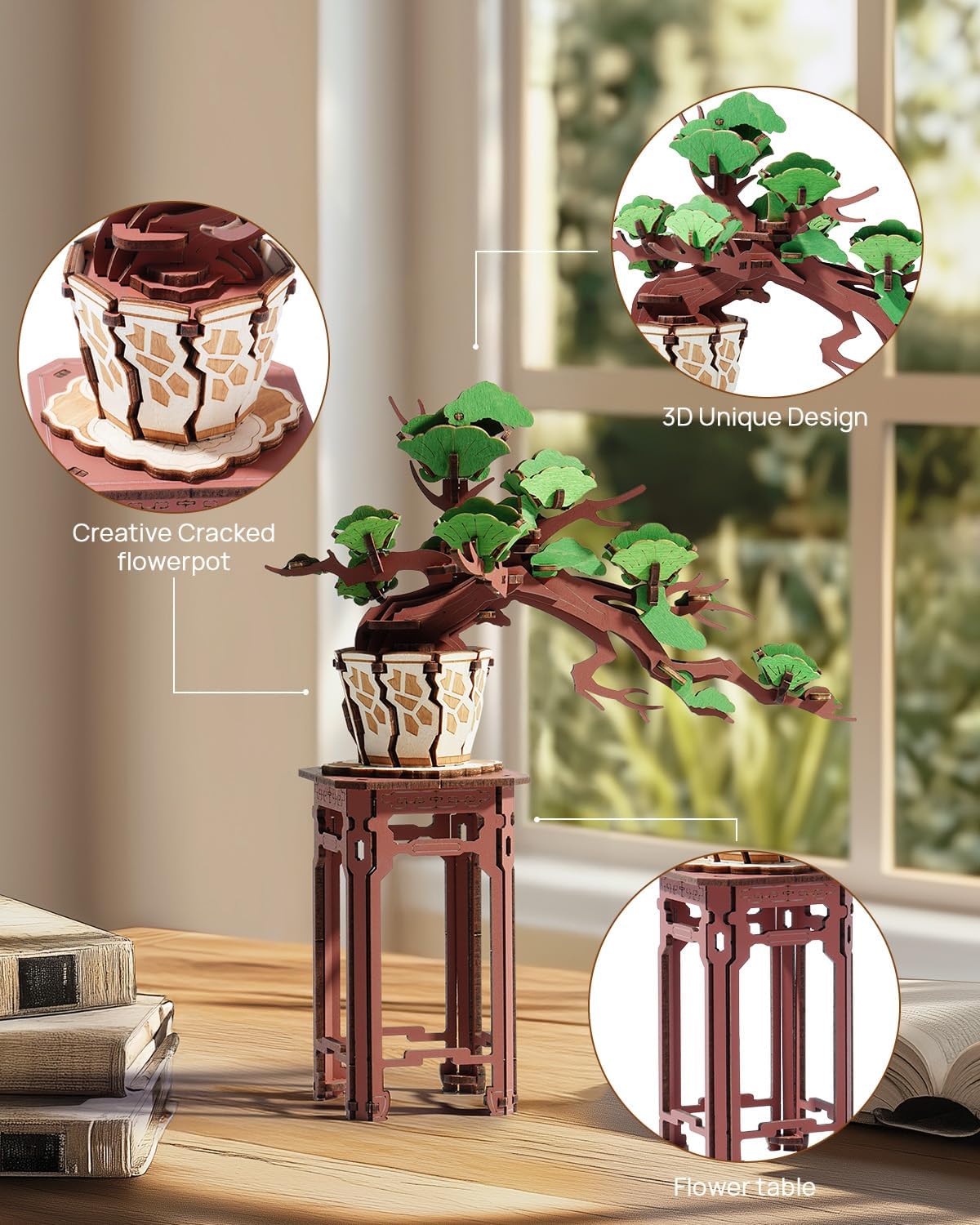 Rolife Evergreen Pine Bonsai DIY Wooden 3D Puzzle TG510