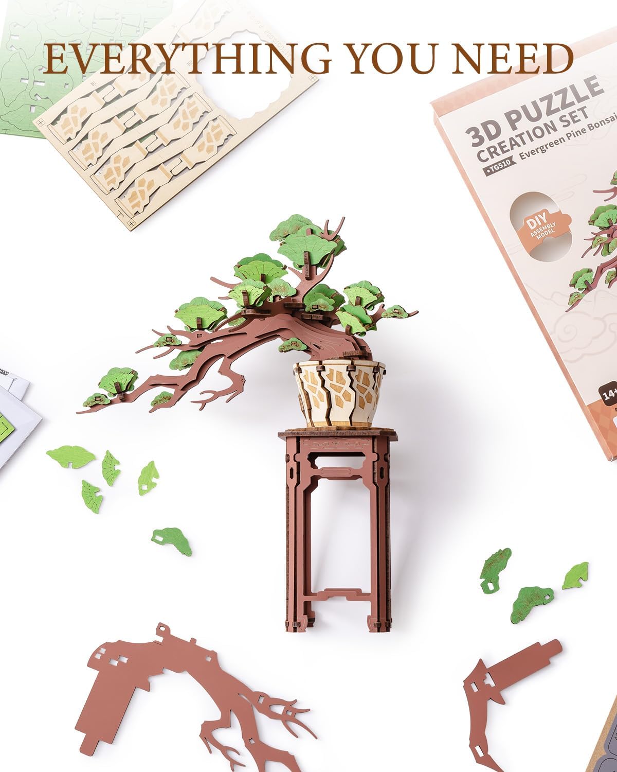 Rolife Evergreen Pine Bonsai DIY Wooden 3D Puzzle TG510