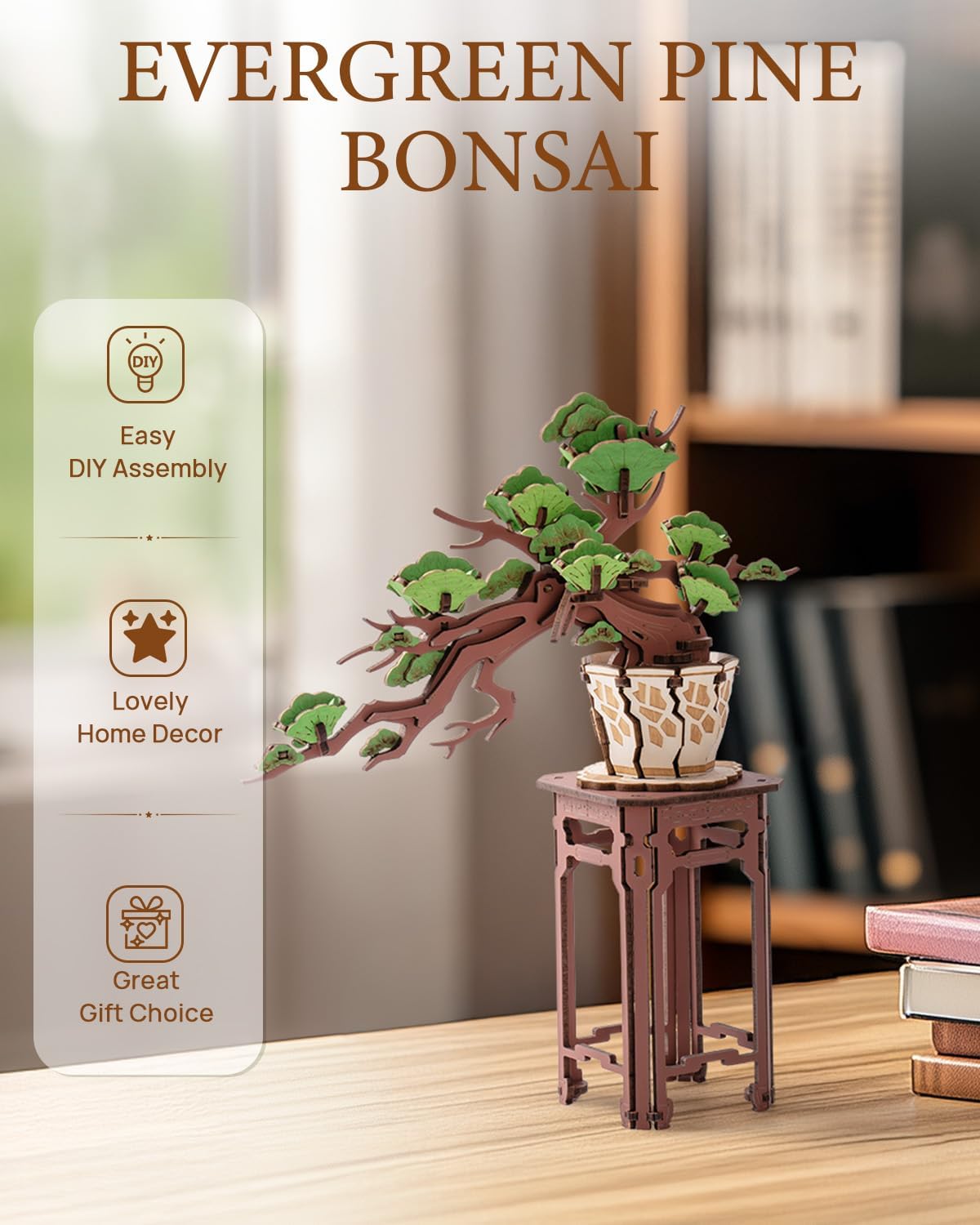 Rolife Evergreen Pine Bonsai DIY Wooden 3D Puzzle TG510