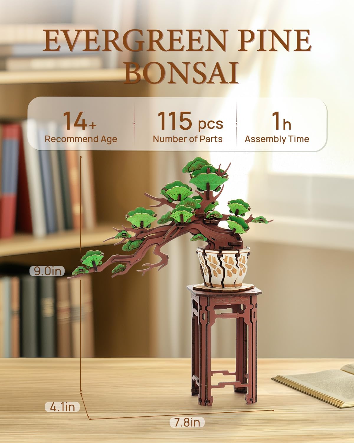 Rolife Evergreen Pine Bonsai DIY Wooden 3D Puzzle TG510