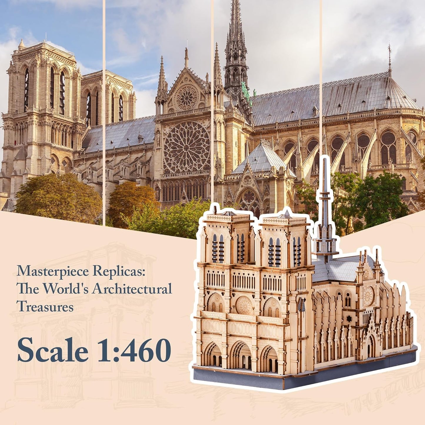 Rowood Paris Cathedral 3D Wooden Puzzle TG511