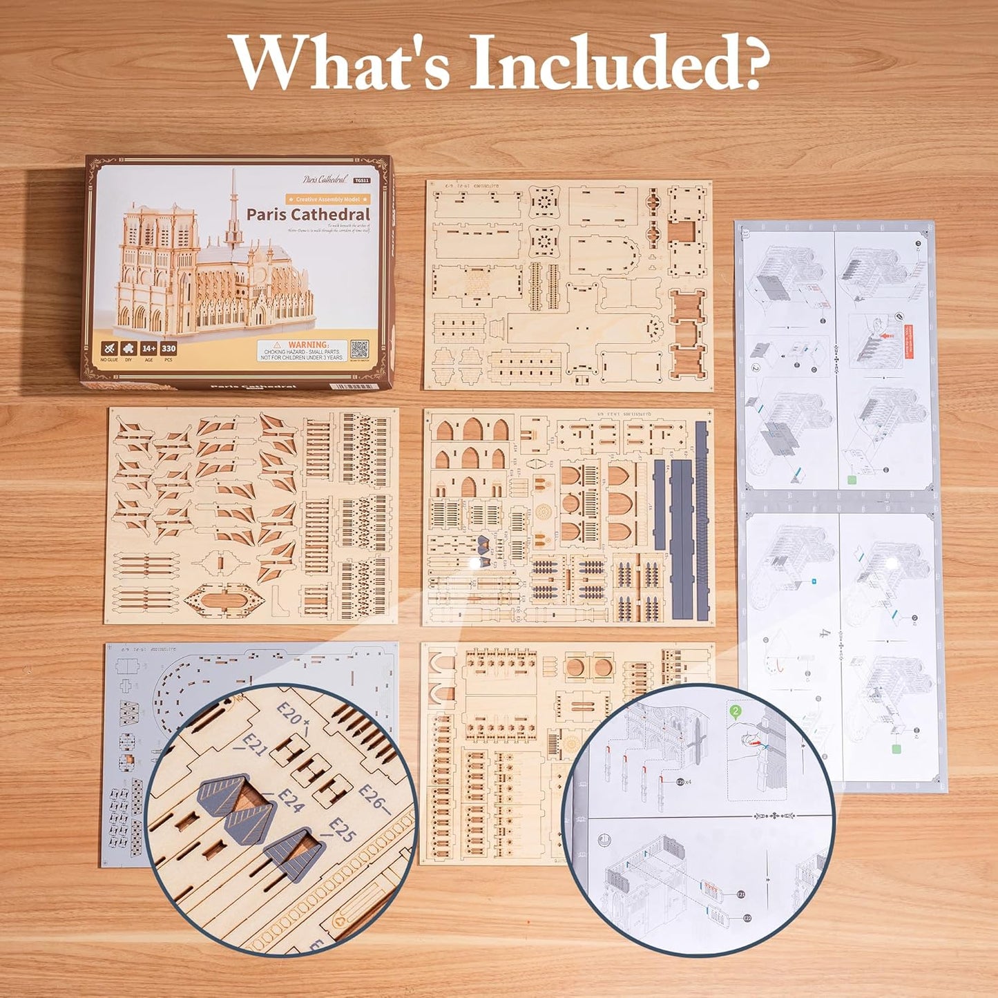 Rowood Paris Cathedral 3D Wooden Puzzle TG511