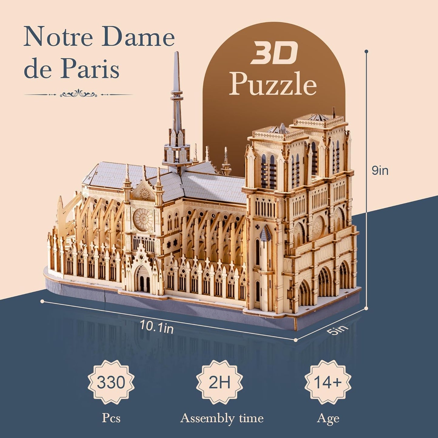 Rowood Paris Cathedral 3D Wooden Puzzle TG511
