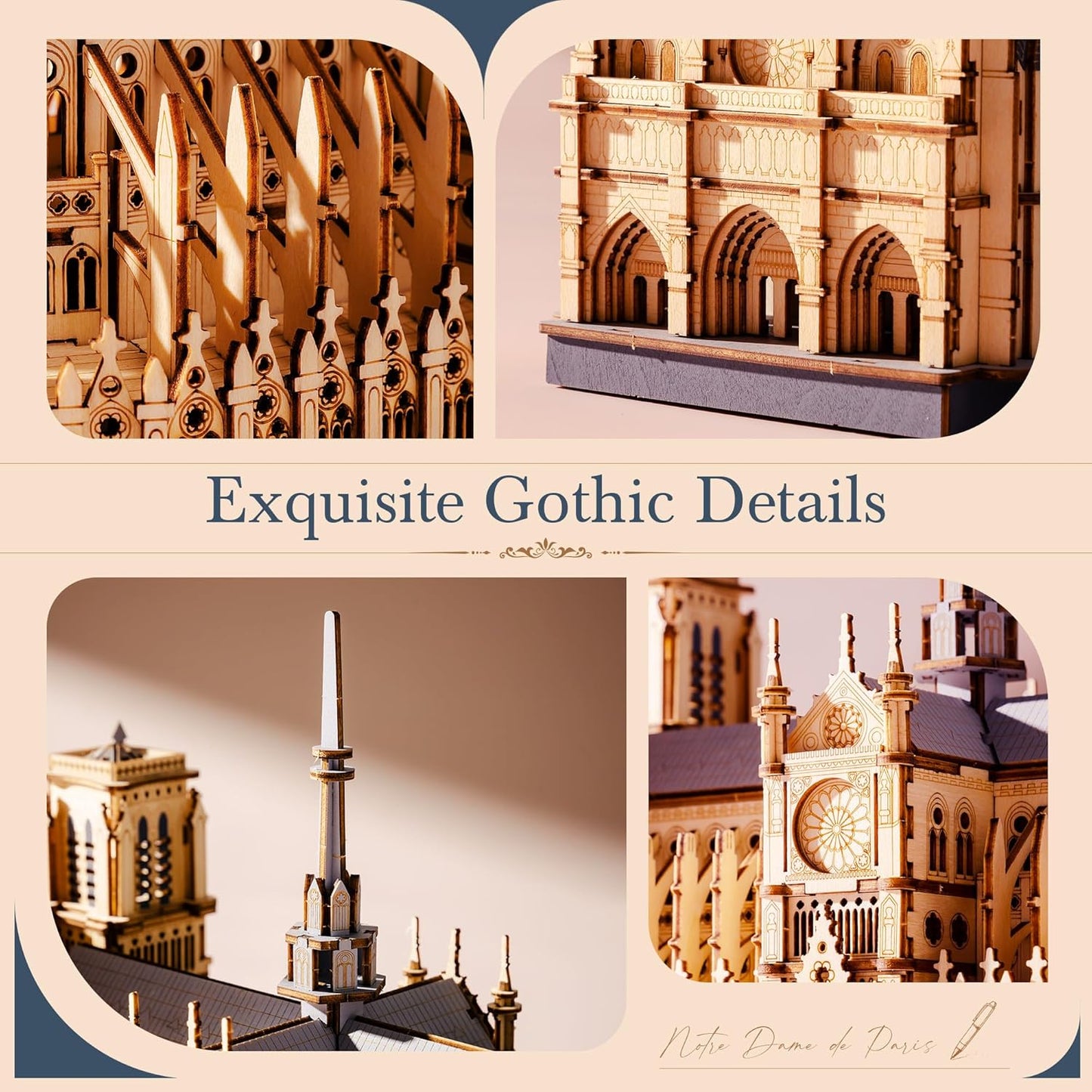 Rowood Paris Cathedral 3D Wooden Puzzle TG511