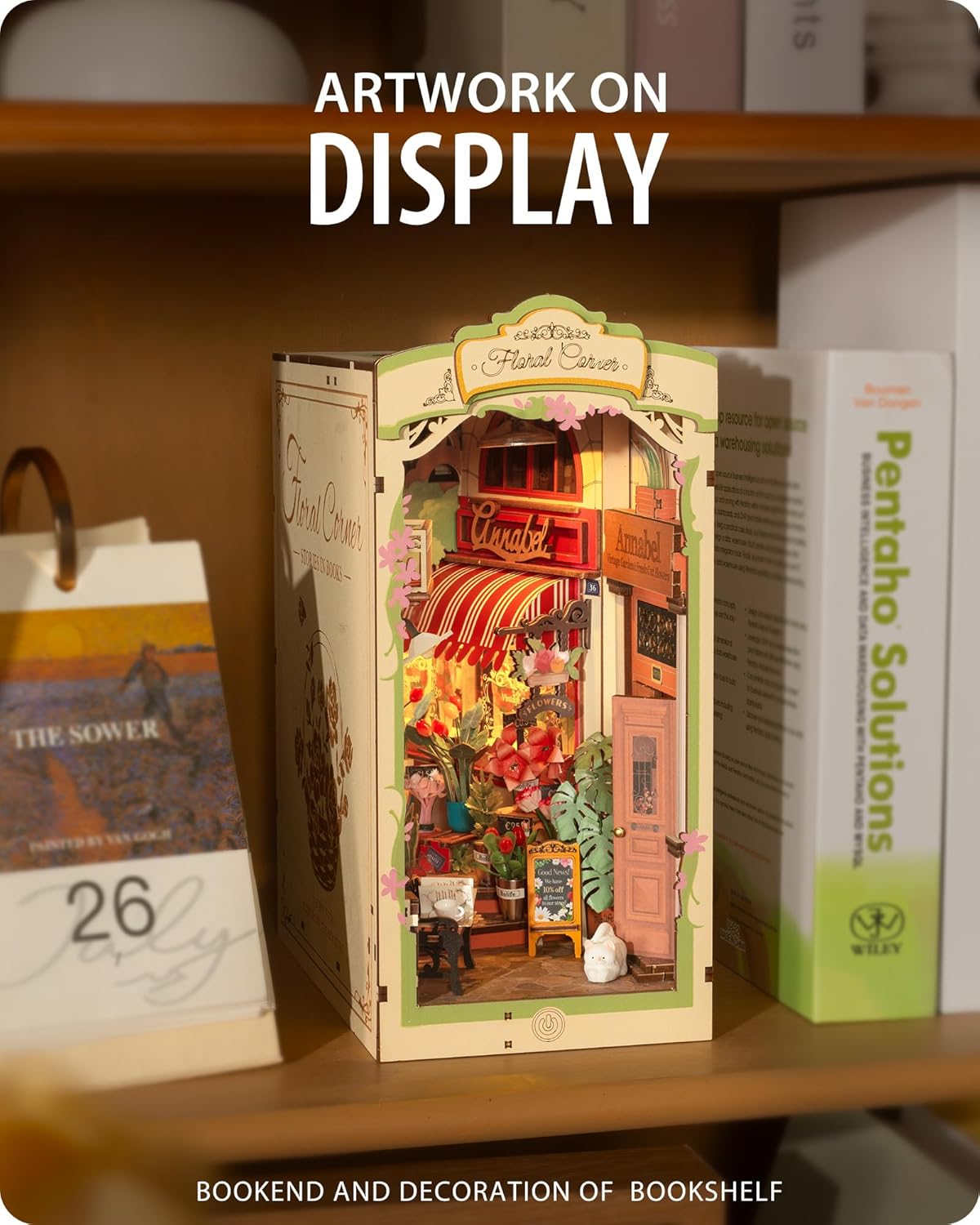 Rolife Floral Corner DIY Book Nook Shelf Insert Kit TGB09