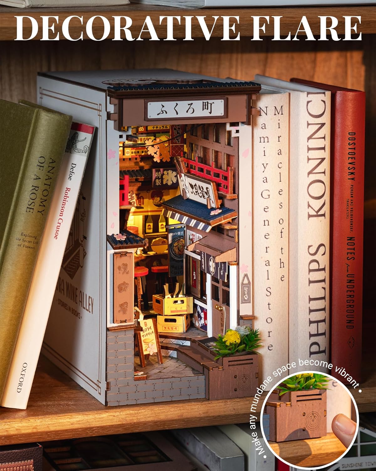 Rolife Sakura Wine Alley DIY Book Nook Shelf Insert TGB11