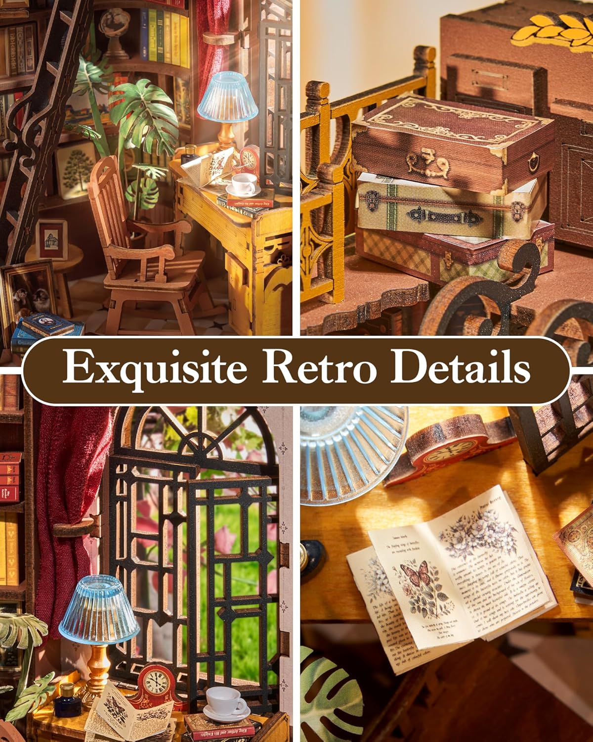 Rolife Silent Corner Study DIY Book Nook Shelf Insert TGE02