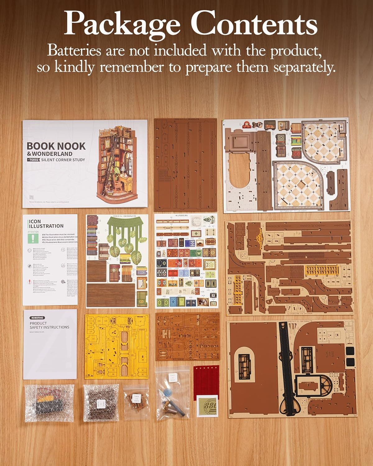 Rolife Silent Corner Study DIY Book Nook Shelf Insert TGE02