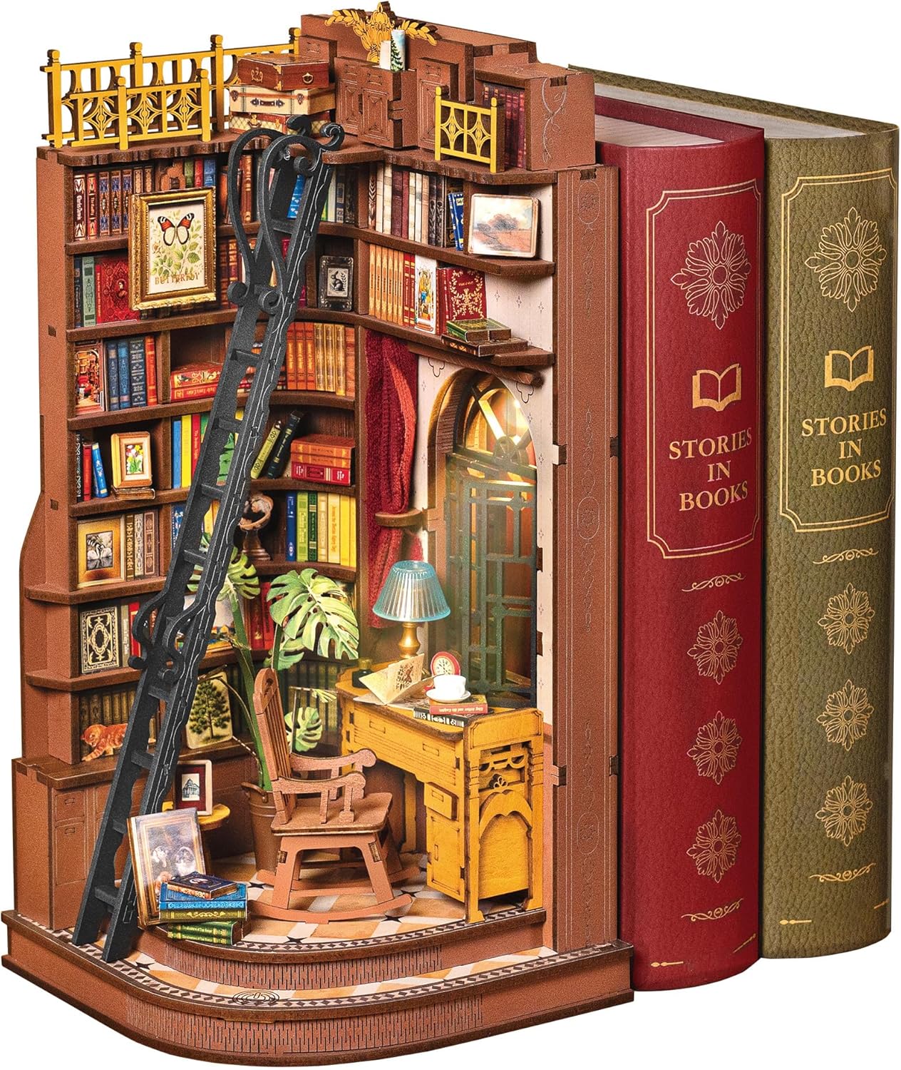 Rolife Silent Corner Study DIY Book Nook Shelf Insert TGE02