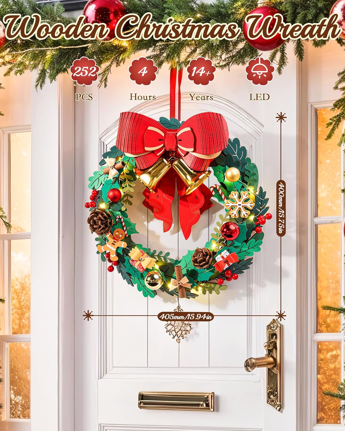 Rolife Christmas Wreath 3D Wooden Puzzle TGL04