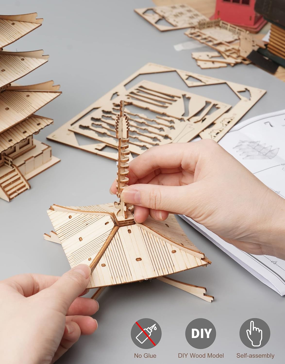 Rolife DIY Five-storied Pagoda 3D Wooden Puzzle TGN02