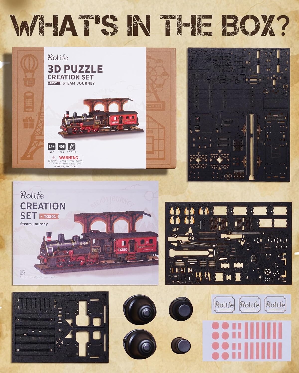 Rolife Steam Journey 3D Wooden Puzzle TGS01