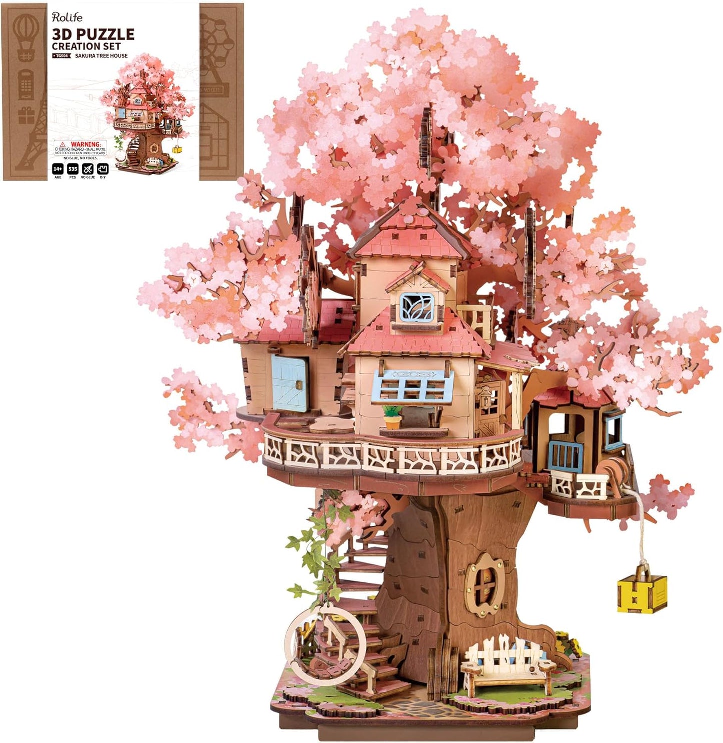 Rolife Sakura Tree House DIY Wooden 3D Puzzle TGS04