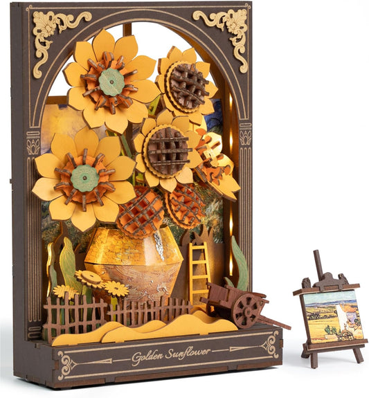 Rowood Golden Sunflower Wall Art 3D Wooden Puzzle TH002
