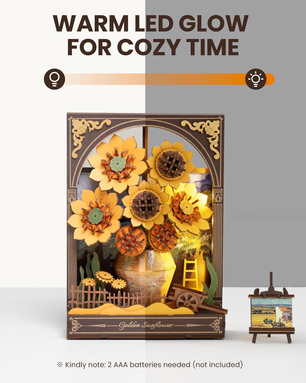 Rowood Golden Sunflower Wall Art 3D Wooden Puzzle TH002