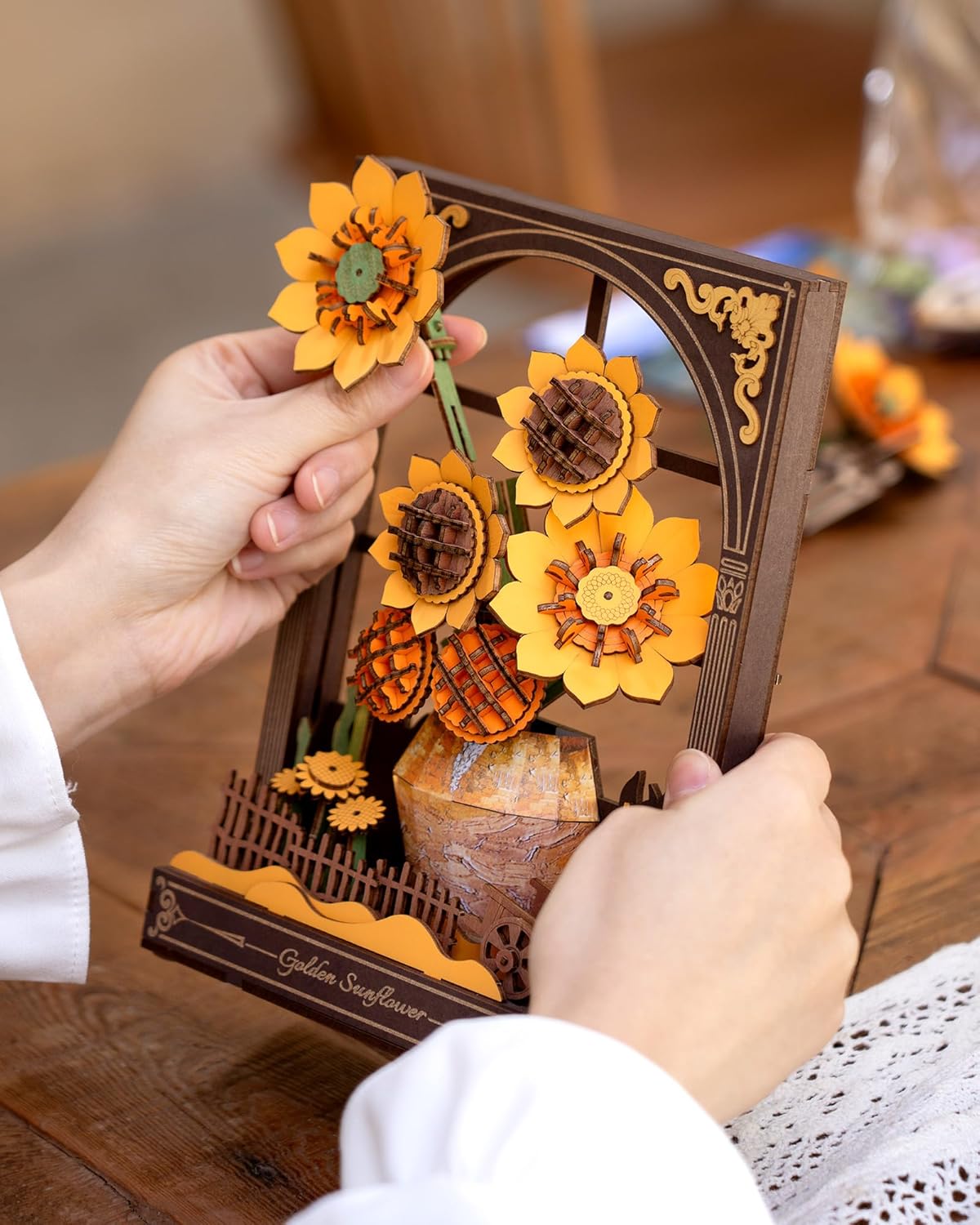 Rowood Golden Sunflower Wall Art 3D Wooden Puzzle TH002