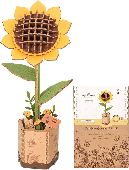 Rowood DIY Wooden Flowers 3D Wooden Puzzle
