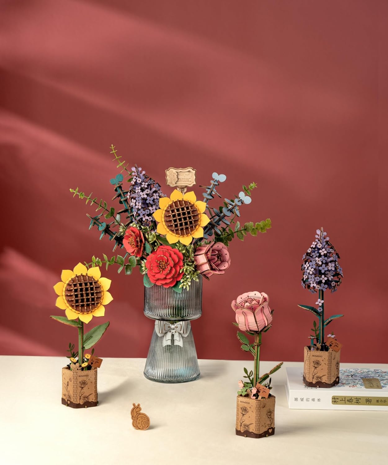 Rowood DIY Wooden Flower Bouquet 3D Wooden Puzzle TW01H