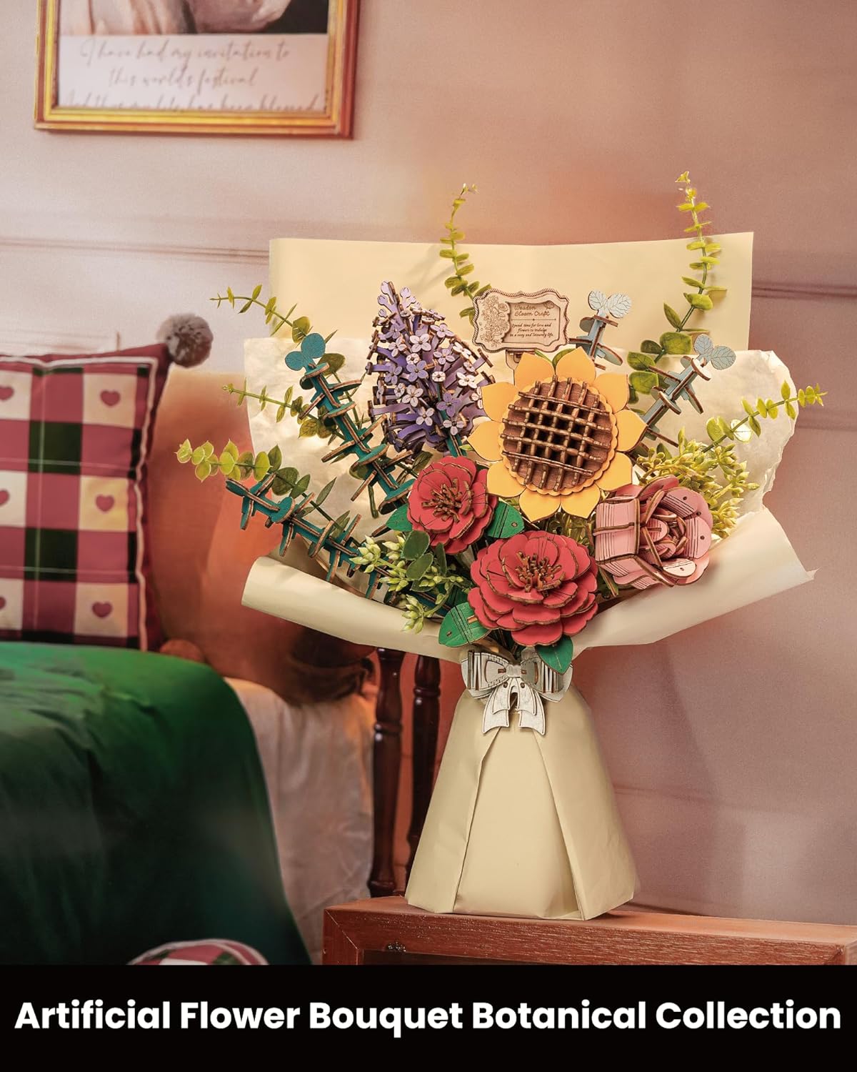 Rowood DIY Wooden Flower Bouquet 3D Wooden Puzzle TW01H