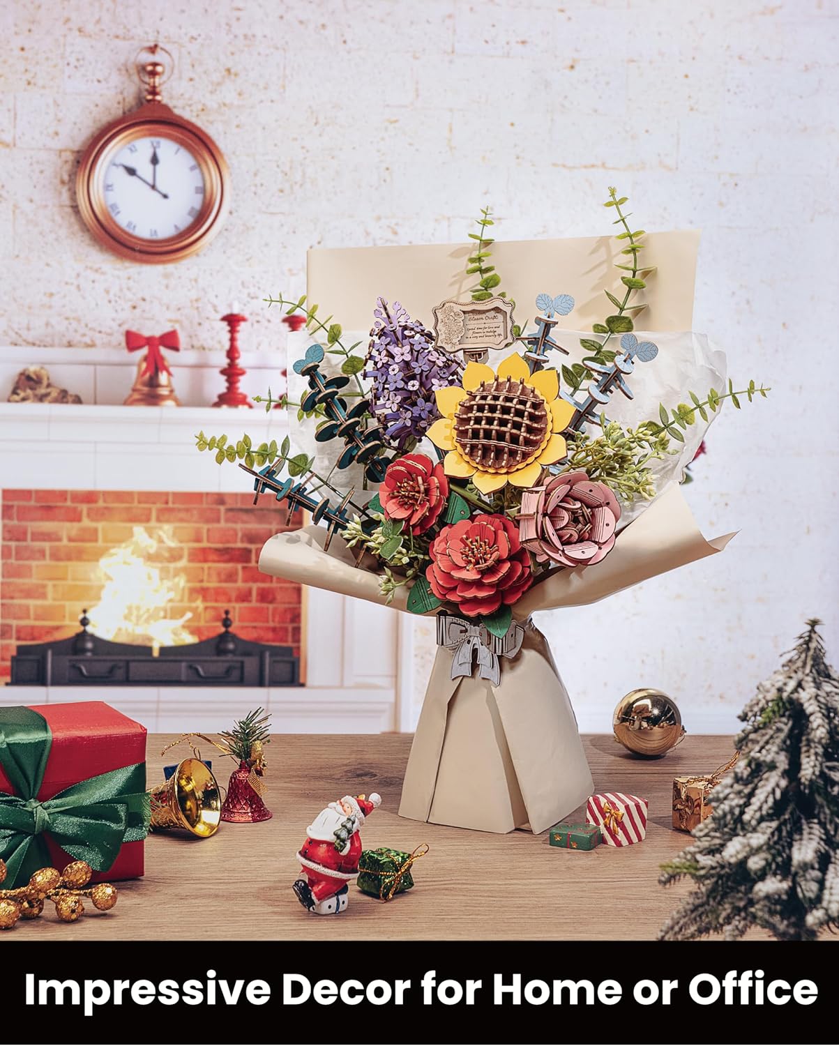 Rowood DIY Wooden Flower Bouquet 3D Wooden Puzzle TW01H