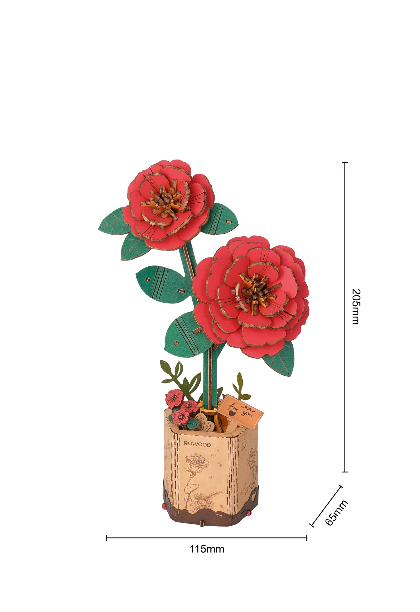 Rowood DIY Wooden Flowers 3D Wooden Puzzle