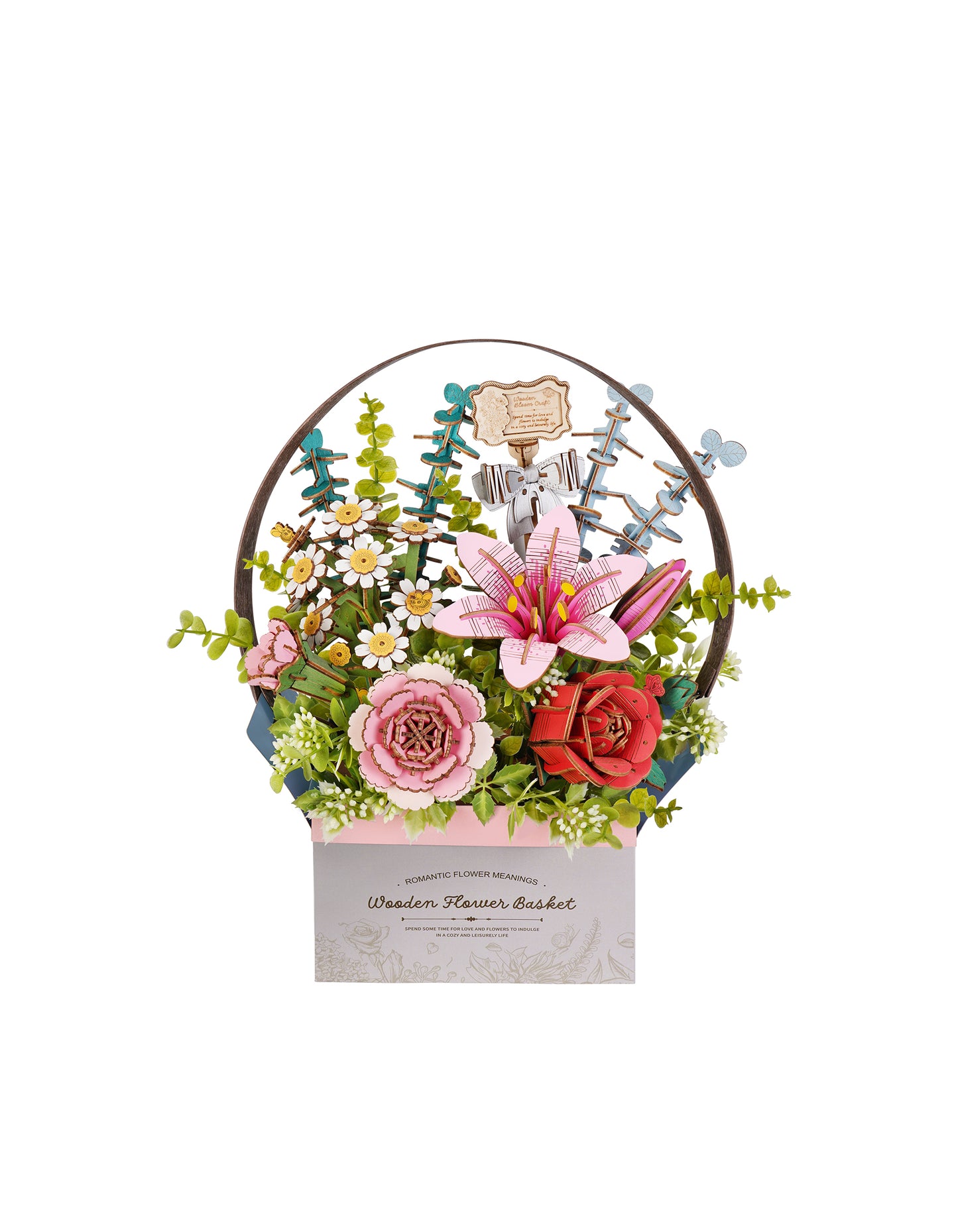 Rowood Wooden Flower Basket DIY 3D Puzzle TW03H