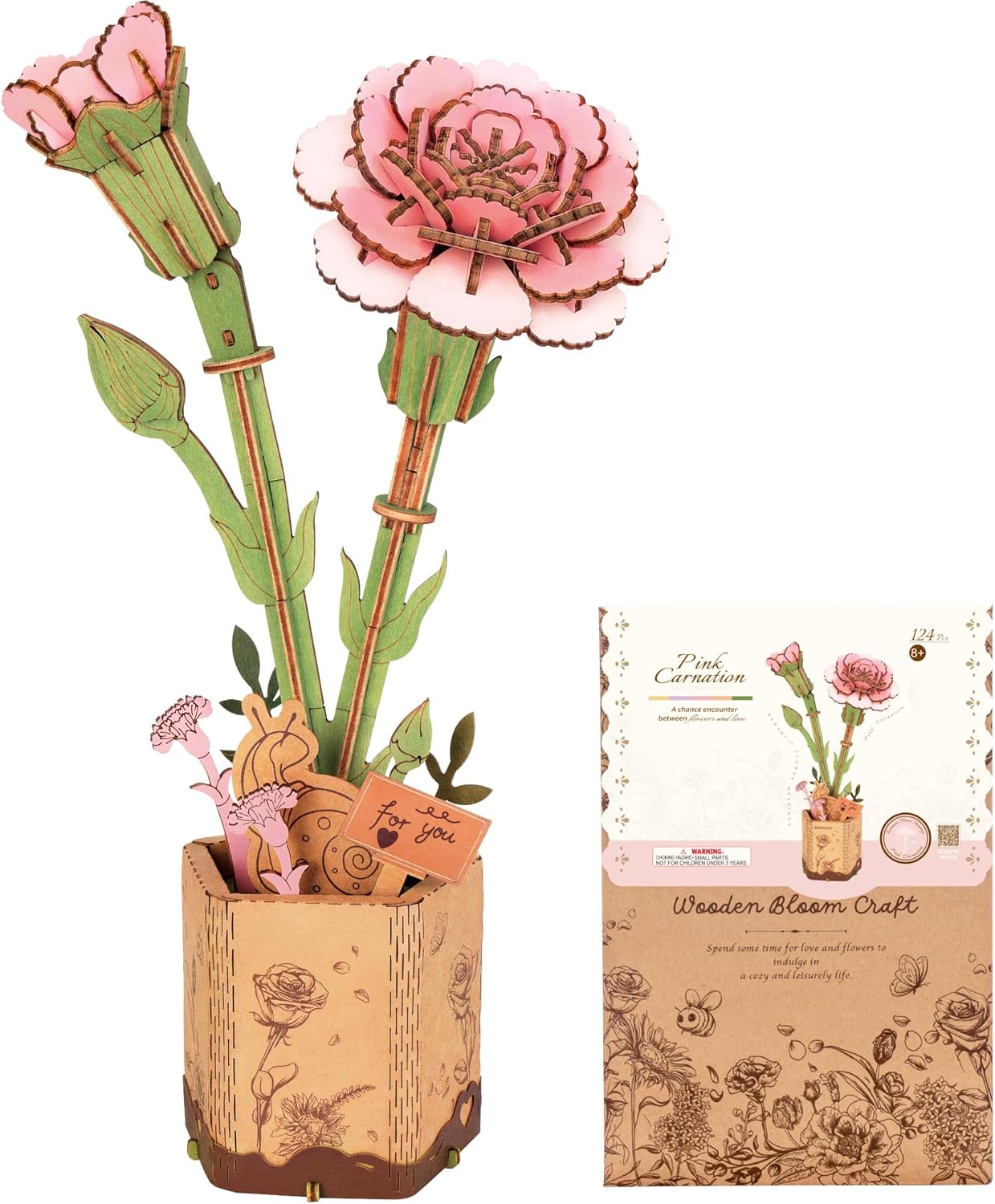 Rowood DIY Wooden Flowers 3D Wooden Puzzle