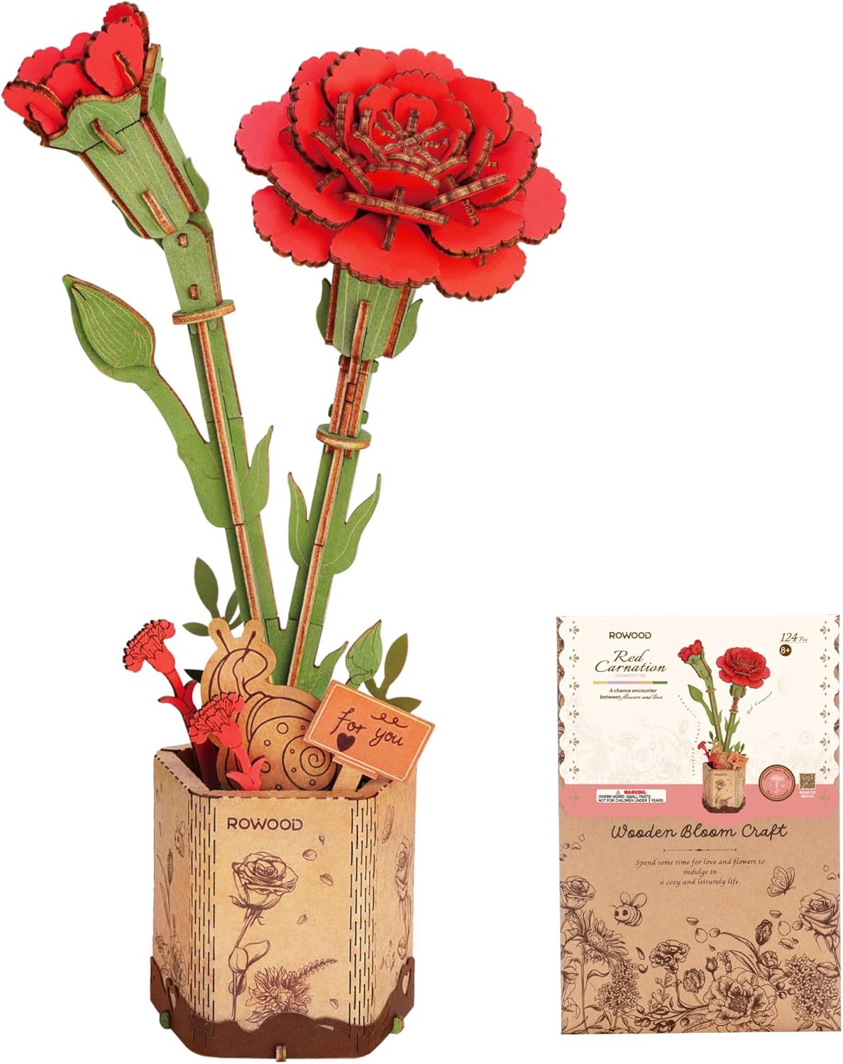 Rowood DIY Wooden Flowers 3D Wooden Puzzle