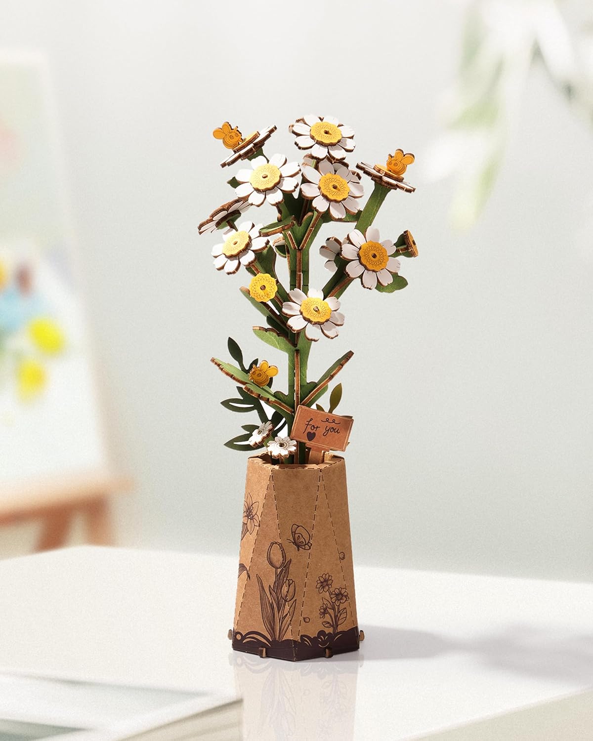 Rowood DIY Wooden Flowers 3D Wooden Puzzle