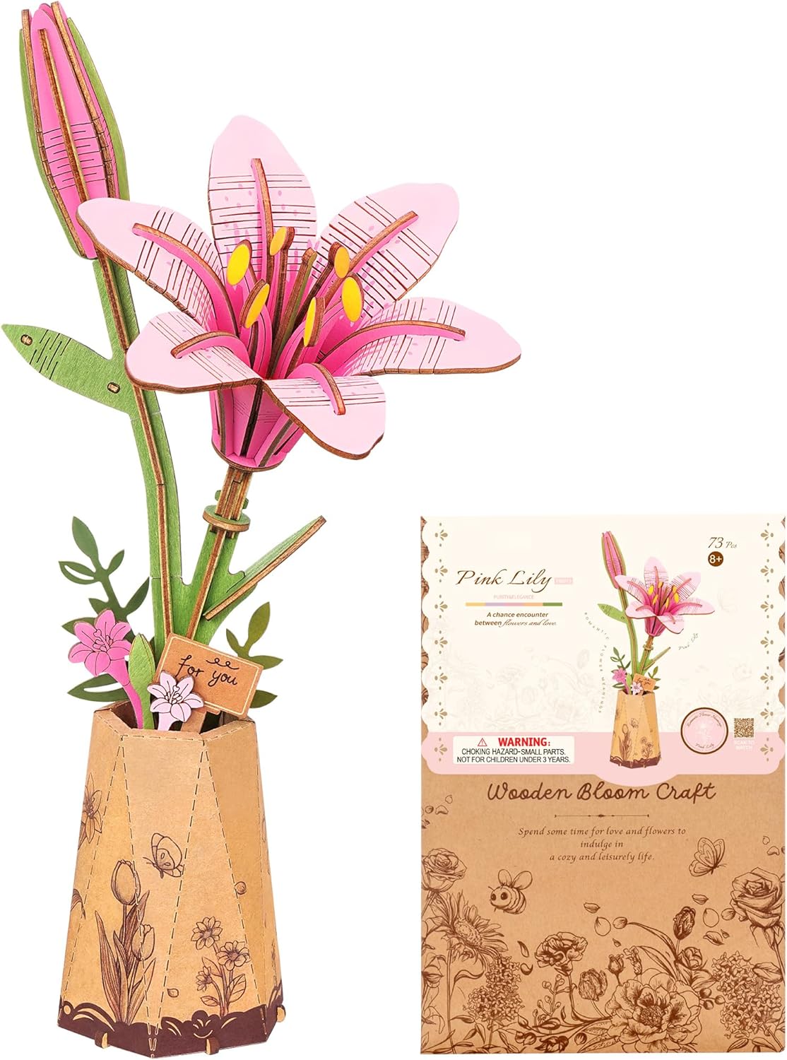 Rowood DIY Wooden Flowers 3D Wooden Puzzle