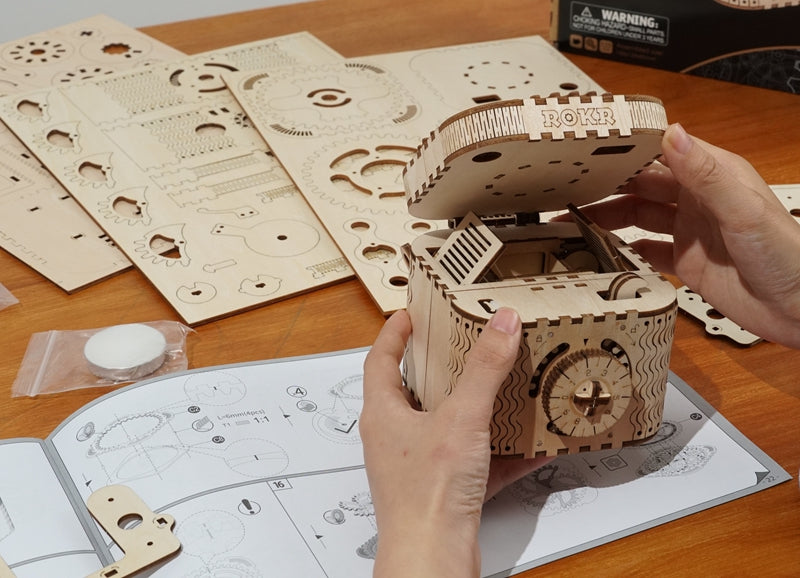 ROKR Treasure Box Mechanical Gears 3D Wooden Puzzle LK502
