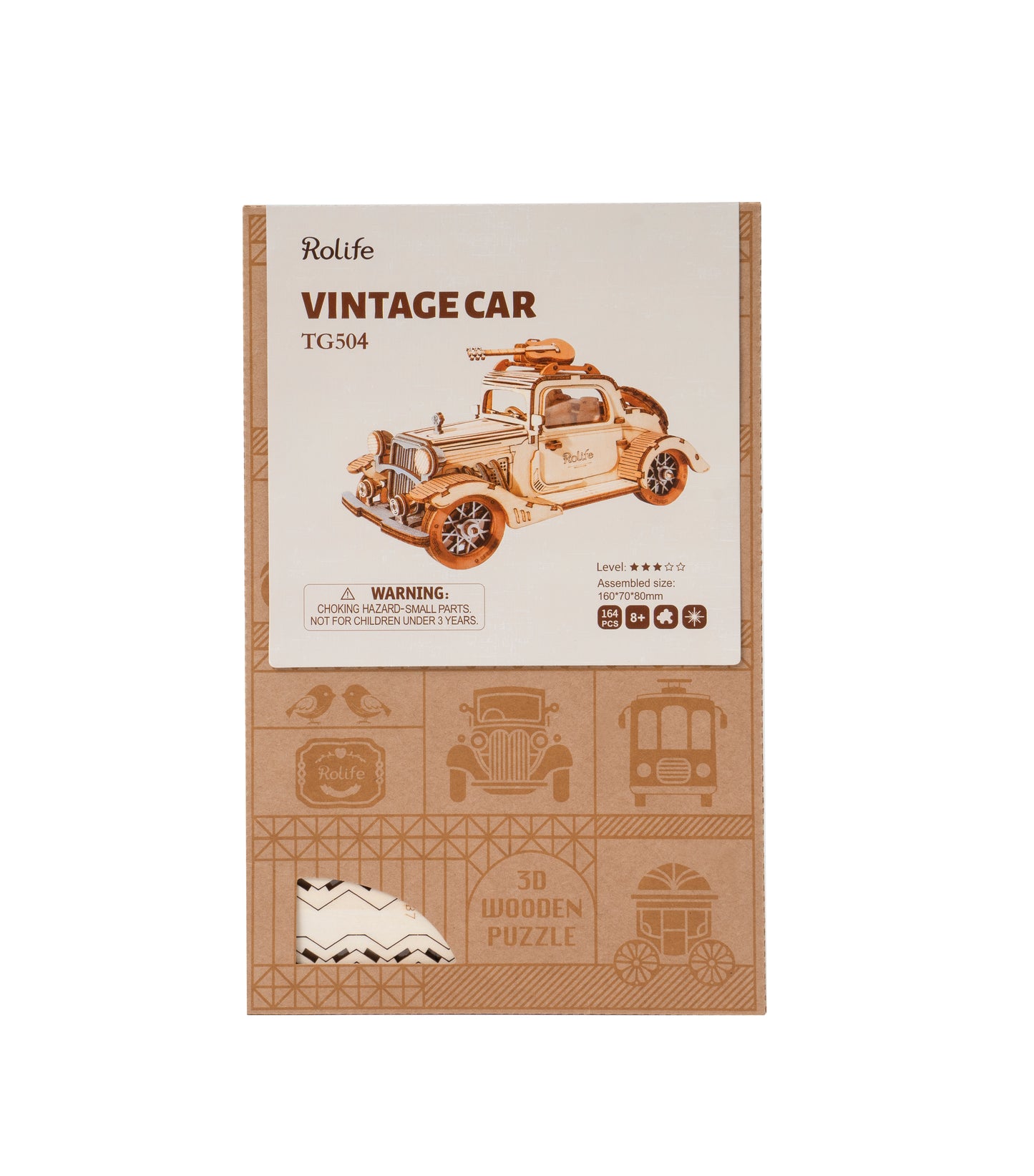 Rolife Vintage Car 3D Wooden Puzzle TG504